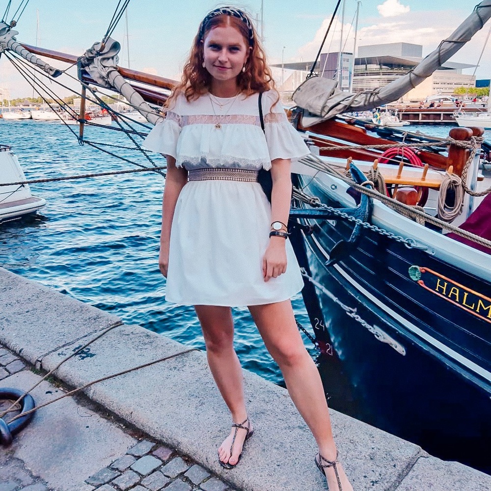 JOVONNA collection white ruffle lace dress summer